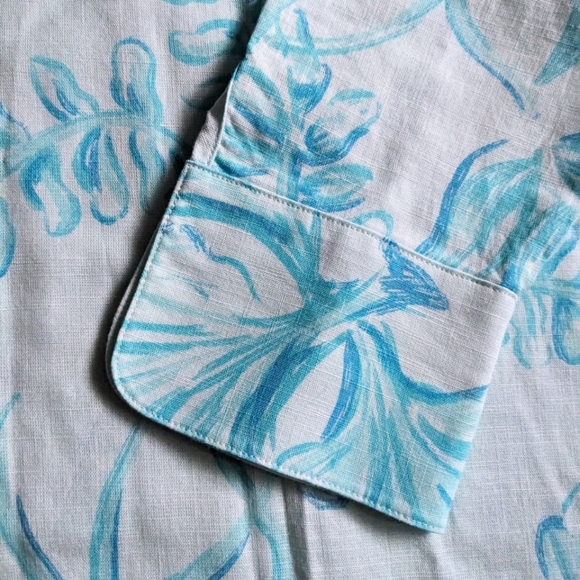 Vineyard Vines Seaweed Print Lucaya Tunic Blue Kaftan 3/4 Sleeves XS Extra Small - Picture 9 of 9